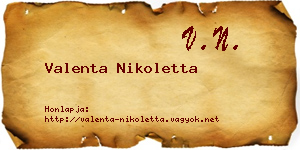 Valenta Nikoletta névjegykártya