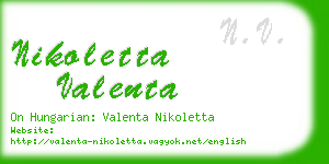 nikoletta valenta business card